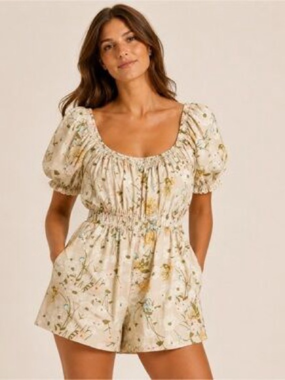 Spartina 449 Audrey Linen Romper Babbie's Store Poppies Floral 100% Linen